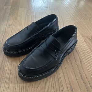 Kooples Black Leather Loafers